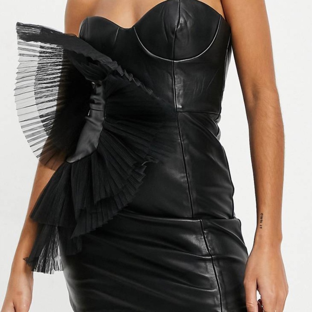 Asos leather mini dress